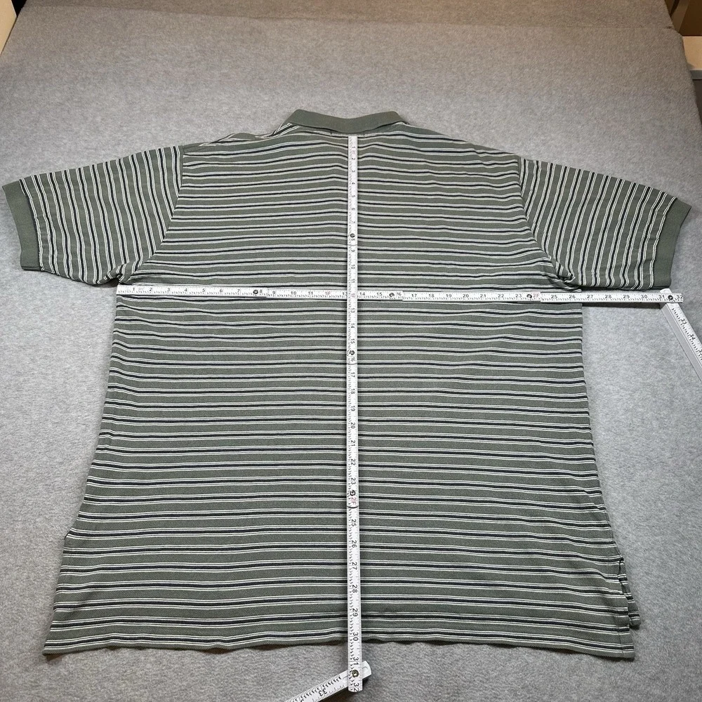 Polo Ralph Lauren Polo Shirt Mens 2XL Green Striped Short Sleeve Pocket NOTE